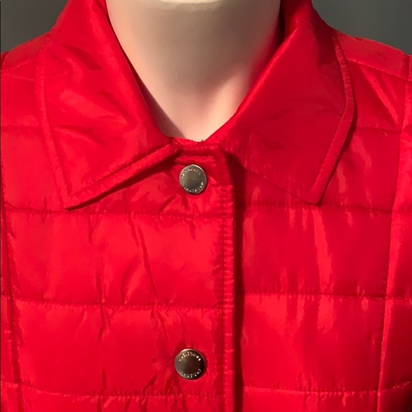 Lands’ End Primaloft Scarlet Cherry Red Snapfront Puffer Jacket 4 - Picture 5 of 9